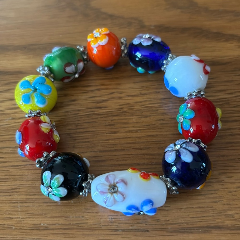 Italian glass stretch bracelet